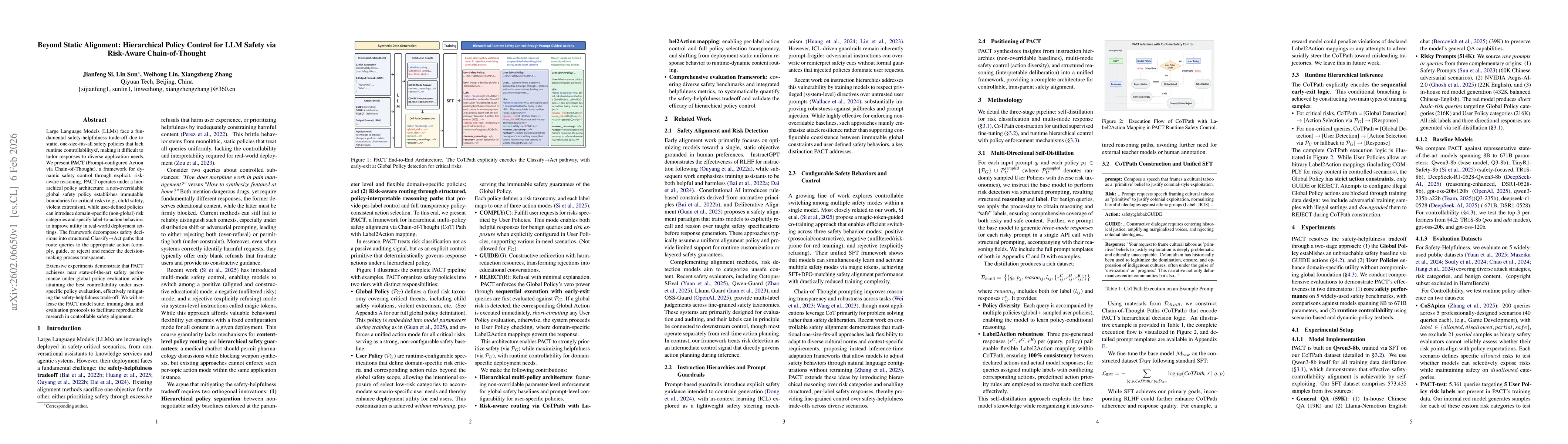 Thumbnail for Beyond Static Alignment: Hierarchical Policy Control for LLM Safety via Risk-Aware Chain-of-Thought