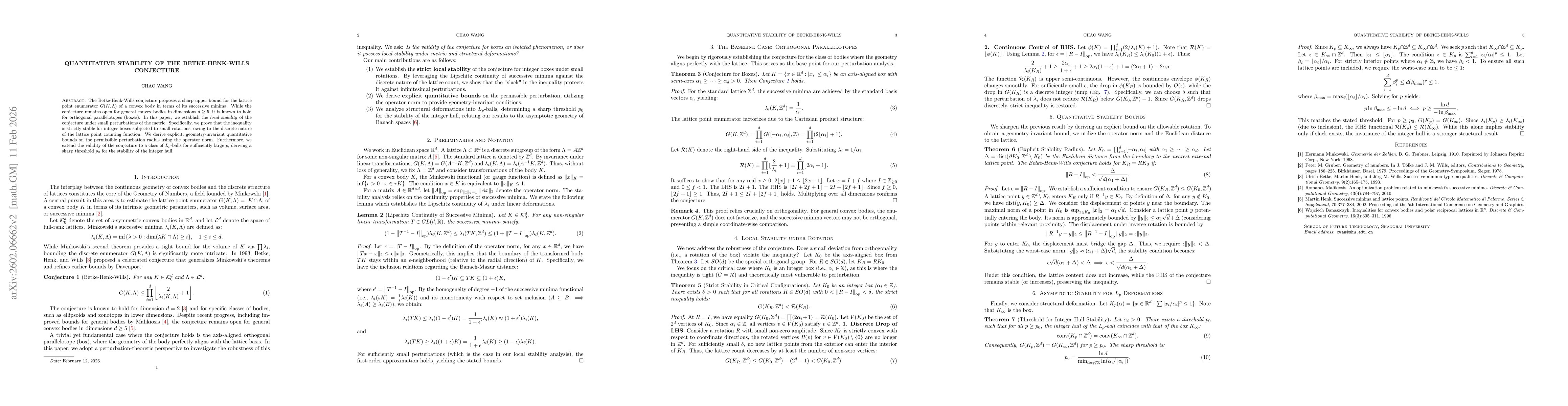 Thumbnail for Quantitative Stability of the Betke-Henk-Wills Conjecture