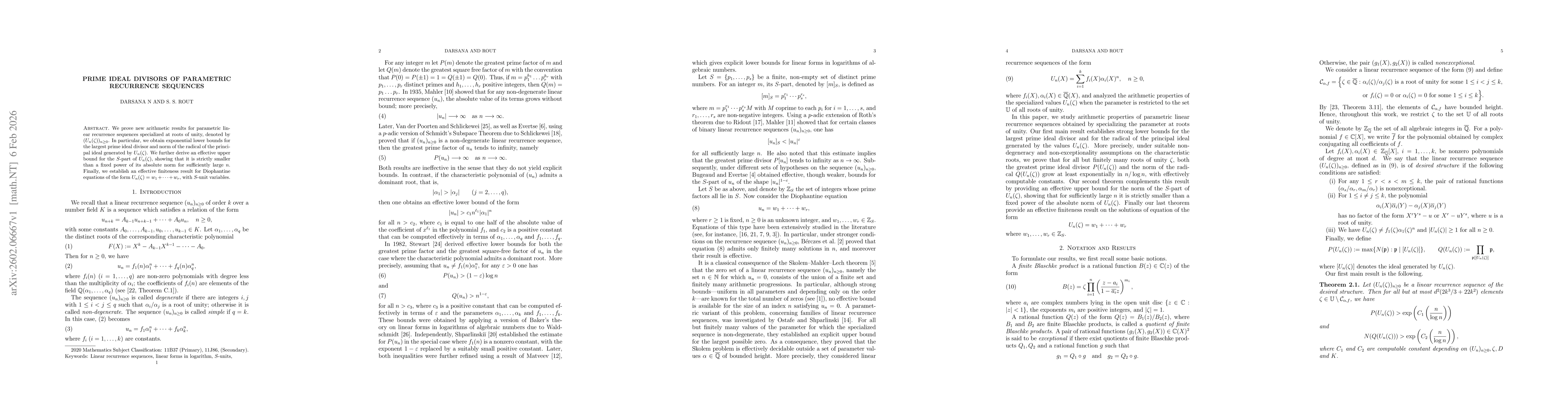 Thumbnail for Prime ideal divisors of parametric recurrence sequences
