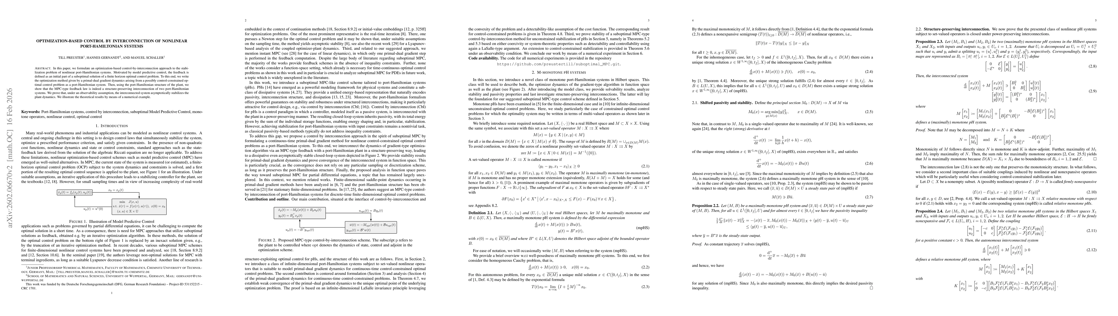 Thumbnail for Optimization-based control by interconnection of nonlinear port-Hamiltonian systems