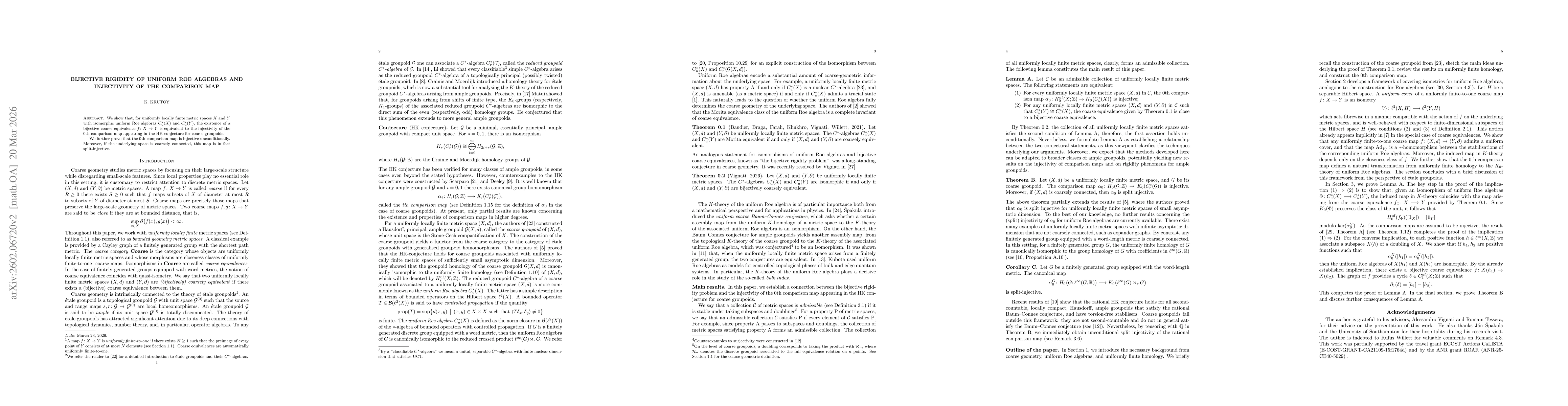 Thumbnail for Bijective rigidity of uniform Roe algebras and injectivity of the comparison map