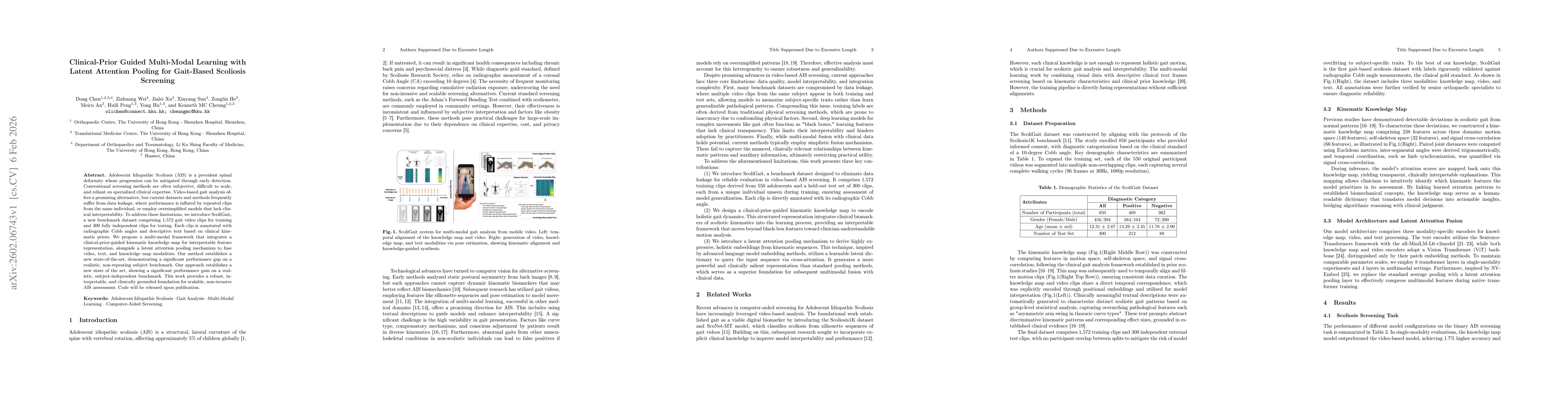 Thumbnail for Clinical-Prior Guided Multi-Modal Learning with Latent Attention Pooling for Gait-Based Scoliosis Screening