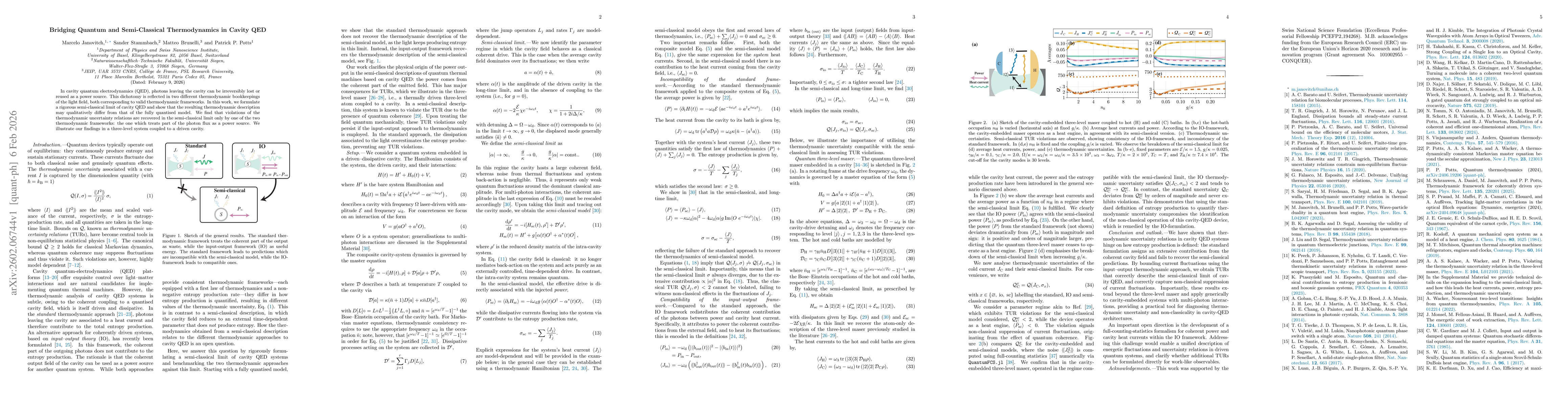 Thumbnail for Bridging Quantum and Semi-Classical Thermodynamics in Cavity QED