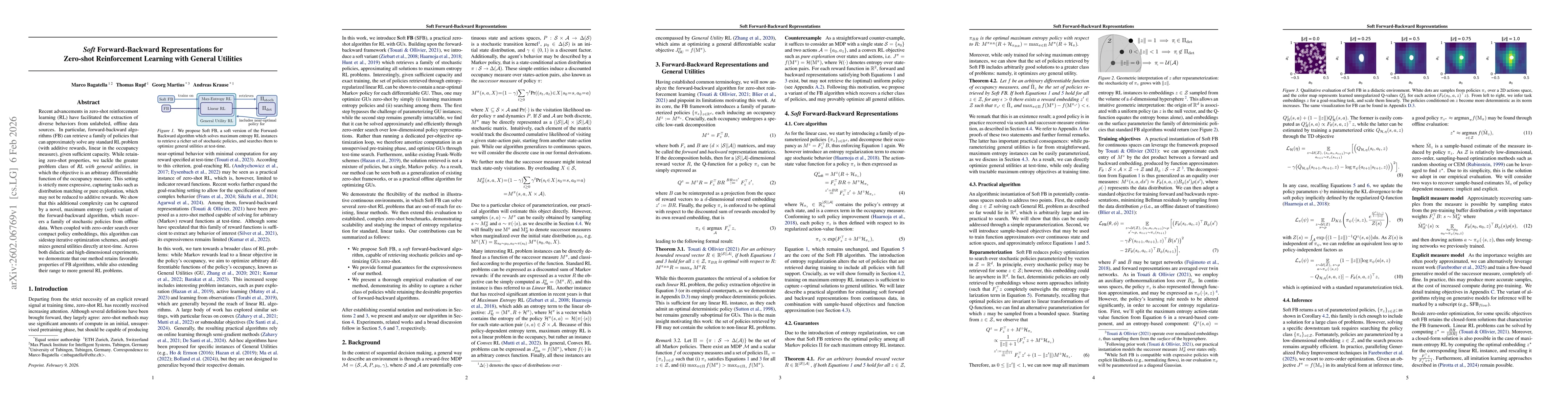 Thumbnail for Soft Forward-Backward Representations for Zero-shot Reinforcement Learning with General Utilities