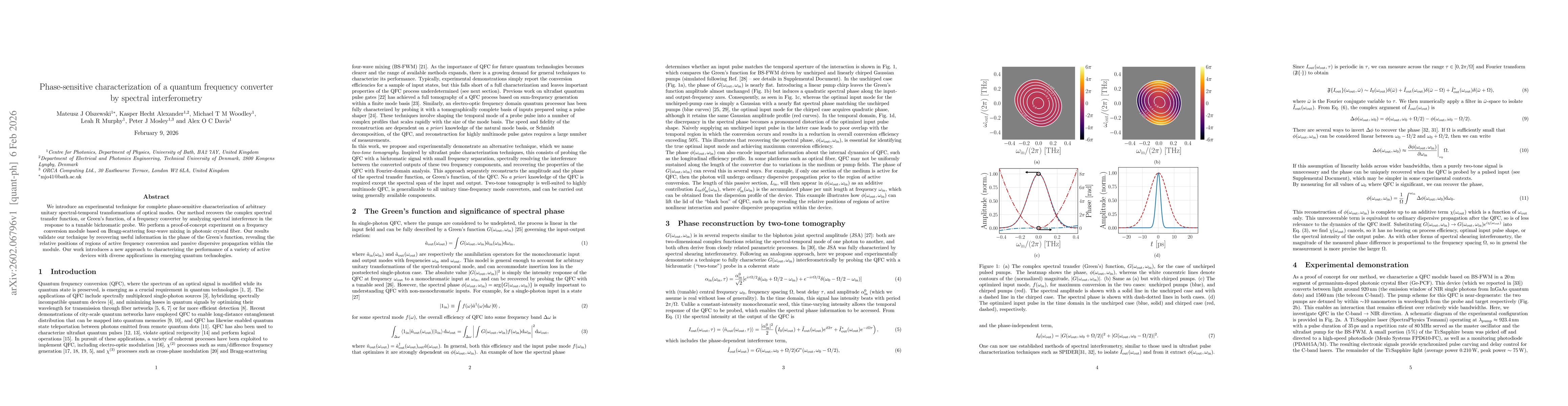 Thumbnail for Phase-sensitive characterization of a quantum frequency converter by spectral interferometry