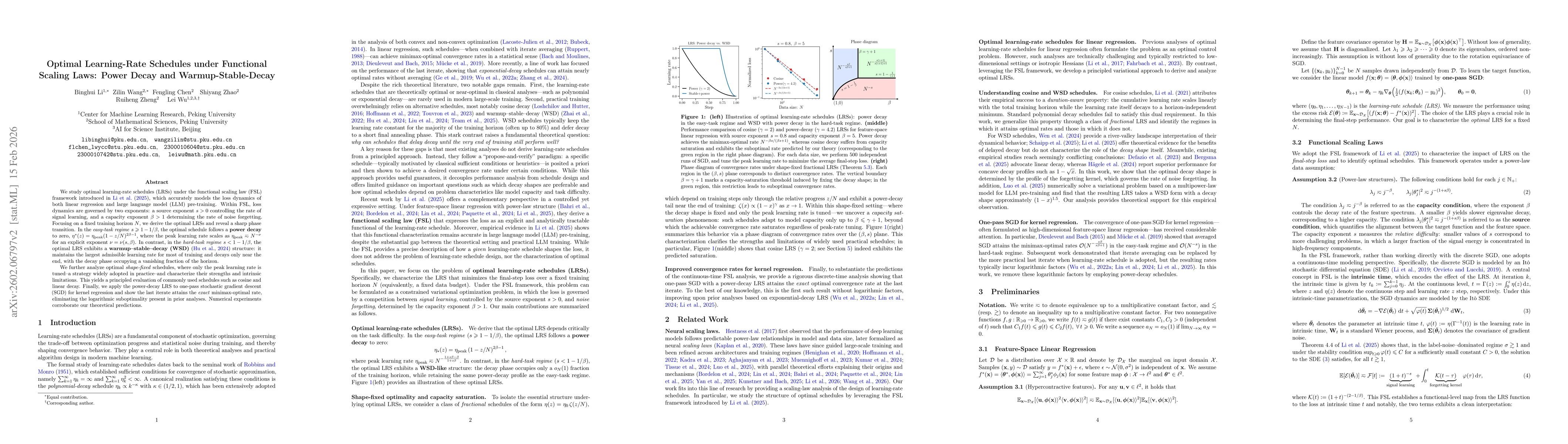 Thumbnail for Optimal Learning-Rate Schedules under Functional Scaling Laws: Power Decay and Warmup-Stable-Decay