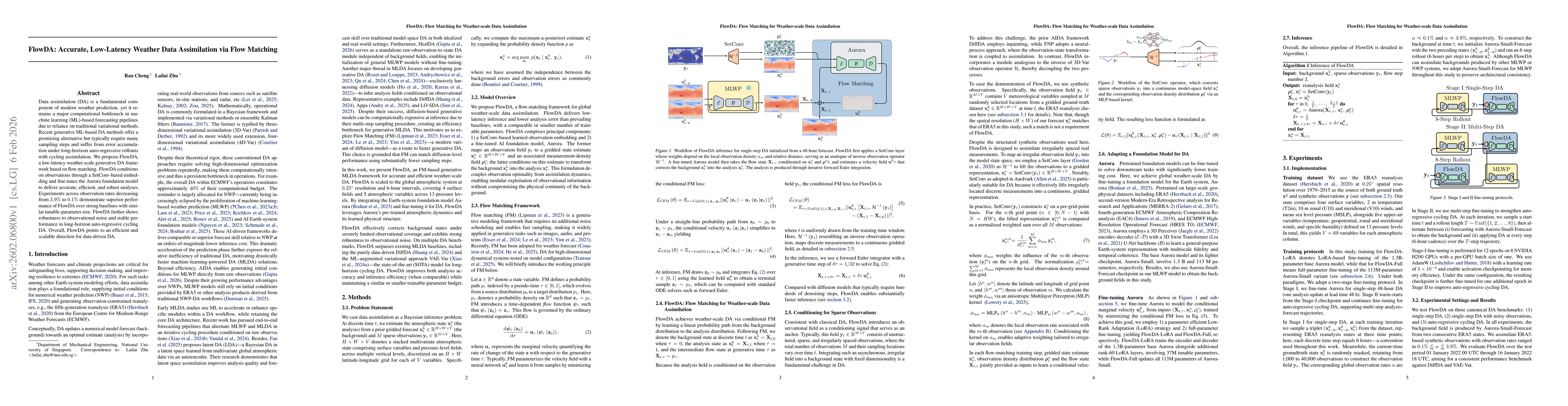 Thumbnail for FlowDA: Accurate, Low-Latency Weather Data Assimilation via Flow Matching