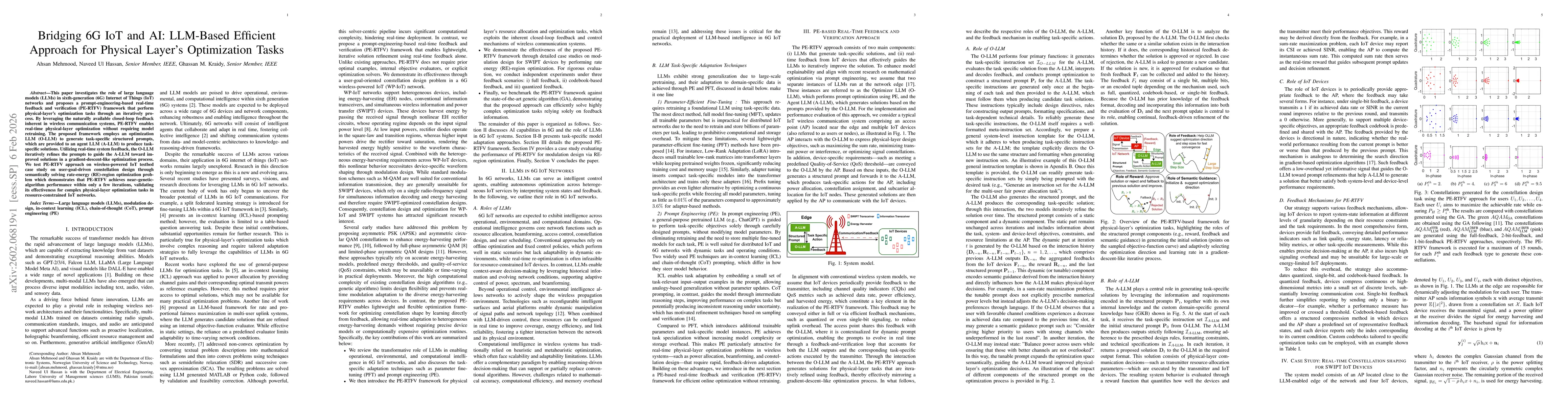 Thumbnail for Bridging 6G IoT and AI: LLM-Based Efficient Approach for Physical Layer's Optimization Tasks