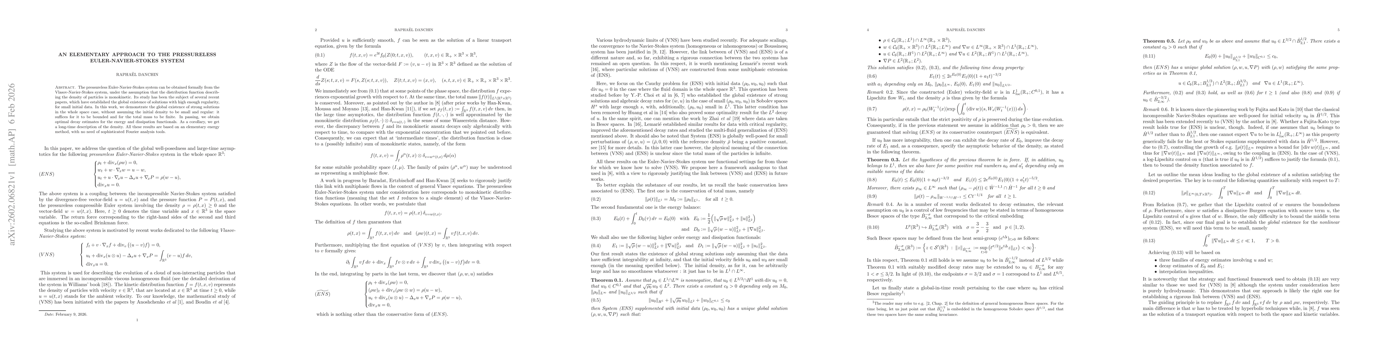 Thumbnail for An elementary approach to the pressureless Euler-Navier-Stokes system