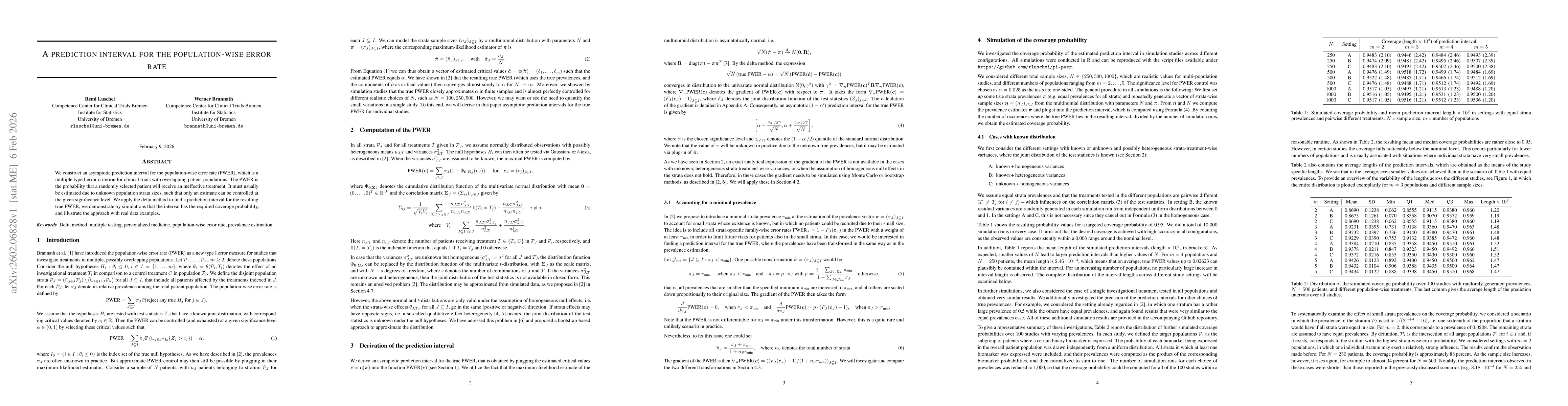 Thumbnail for A prediction interval for the population-wise error rate