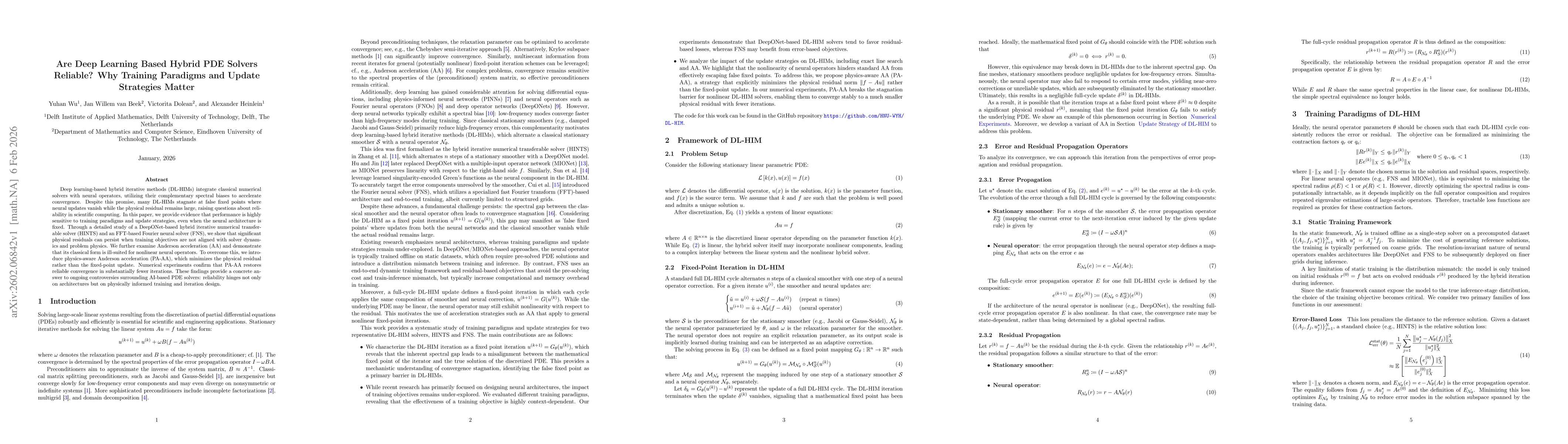 Thumbnail for Are Deep Learning Based Hybrid PDE Solvers Reliable? Why Training Paradigms and Update Strategies Matter