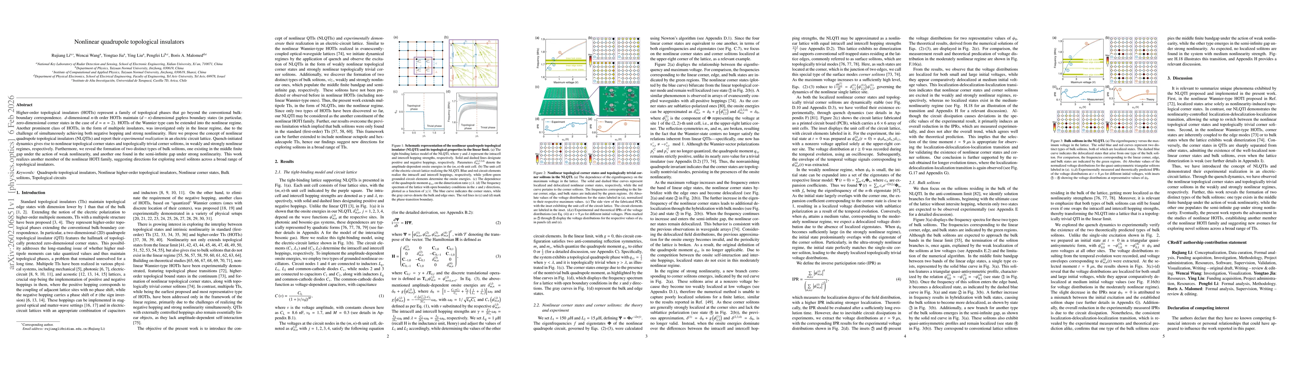 Thumbnail for Nonlinear quadrupole topological insulators