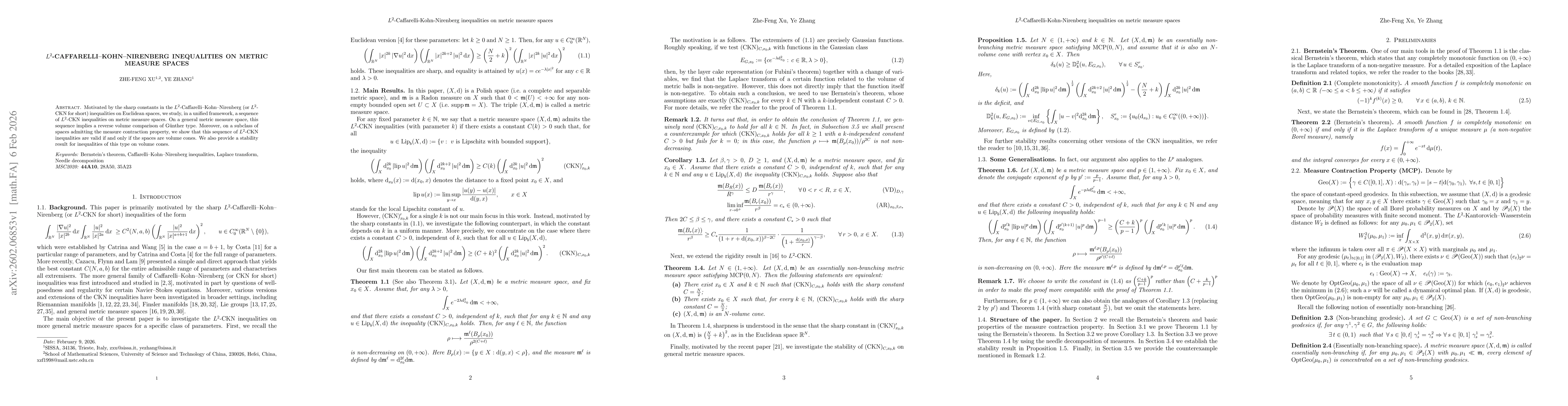 Thumbnail for $L^2$-Caffarelli--Kohn--Nirenberg inequalities on metric measure spaces