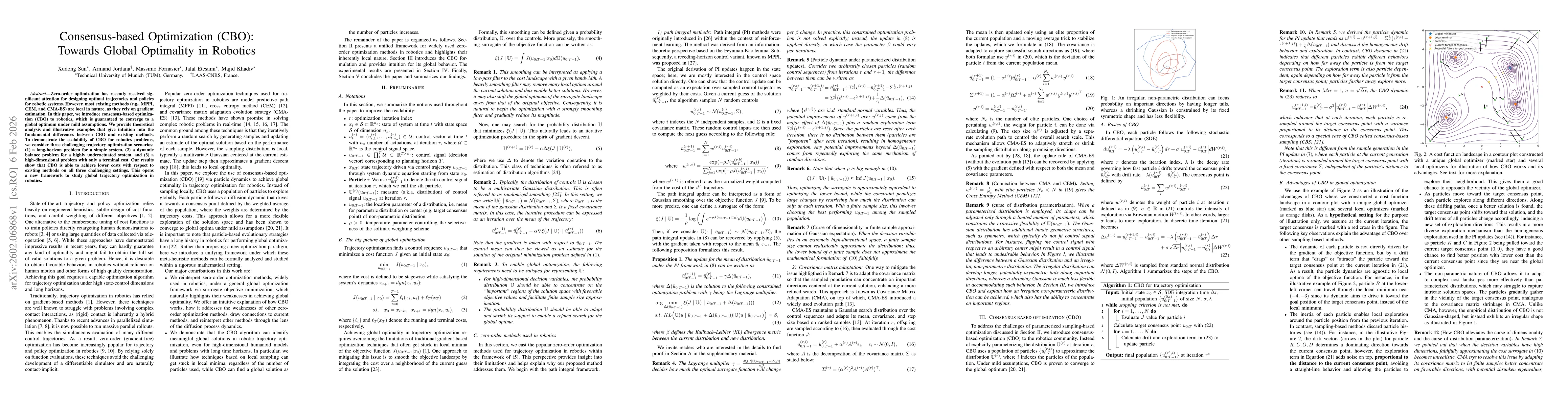 Thumbnail for Consensus-based optimization (CBO): Towards Global Optimality in Robotics