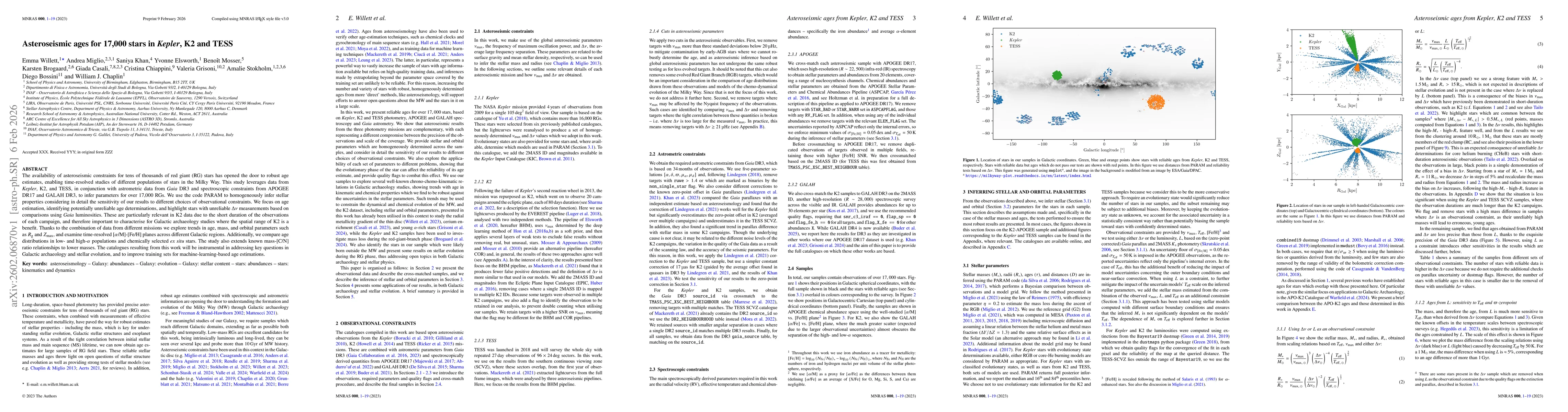 Thumbnail for Asteroseismic ages for 17,000 stars in Kepler, K2 and TESS
