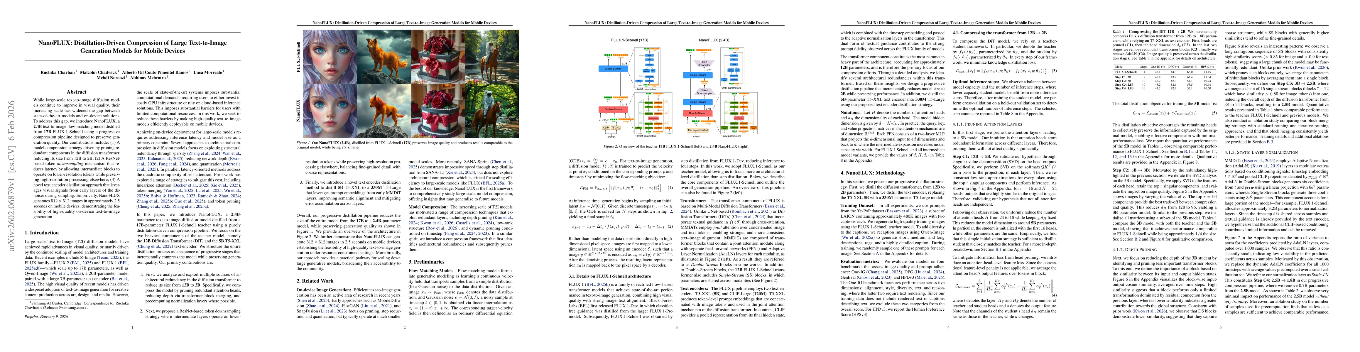 Thumbnail for NanoFLUX: Distillation-Driven Compression of Large Text-to-Image Generation Models for Mobile Devices