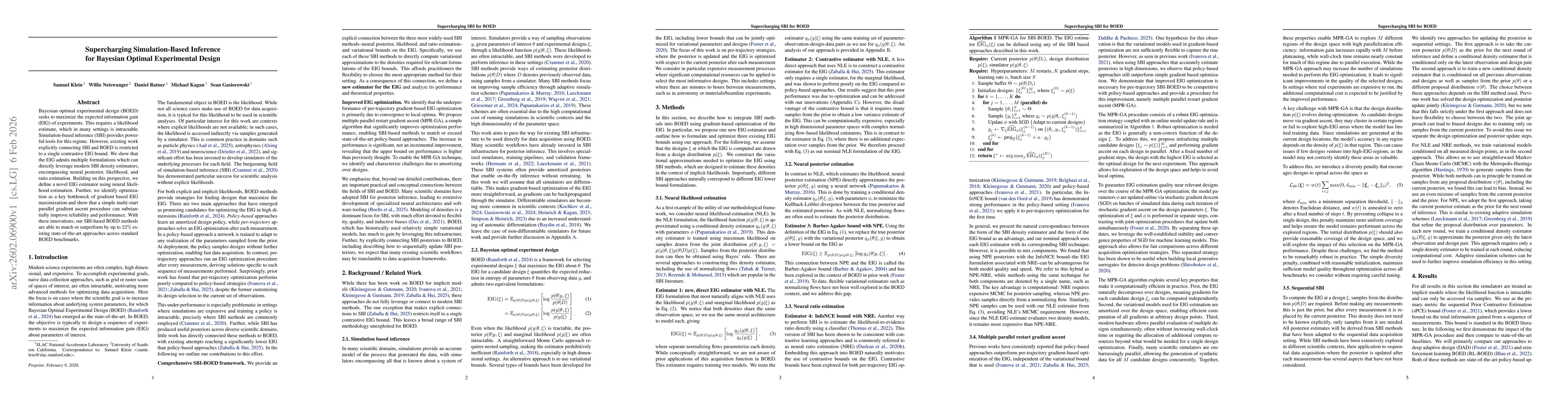 Thumbnail for Supercharging Simulation-Based Inference for Bayesian Optimal Experimental Design