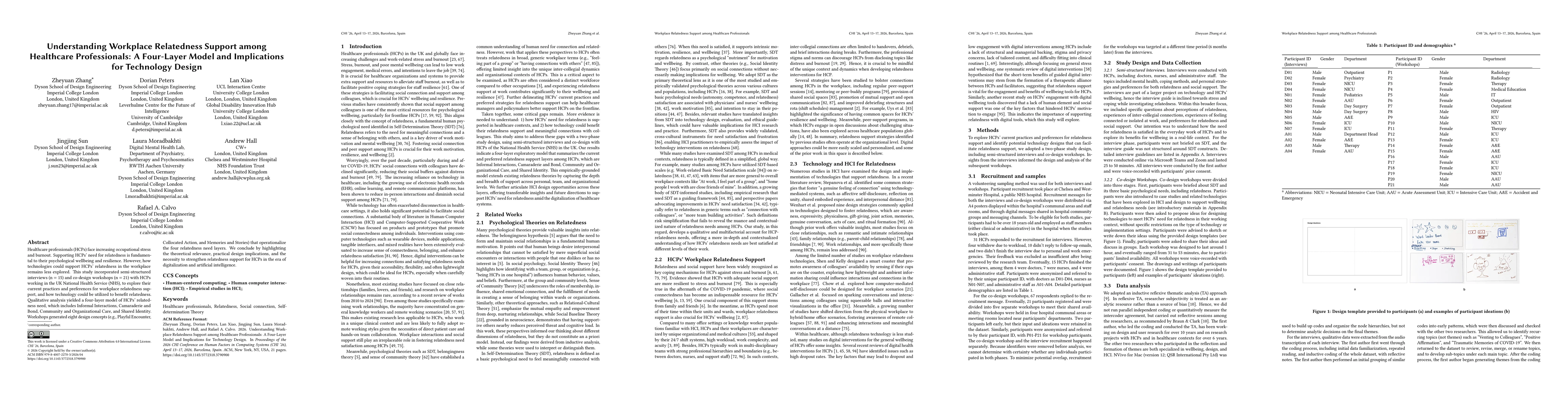 Thumbnail for Understanding Workplace Relatedness Support among Healthcare Professionals: A Four-Layer Model and Implications for Technology Design