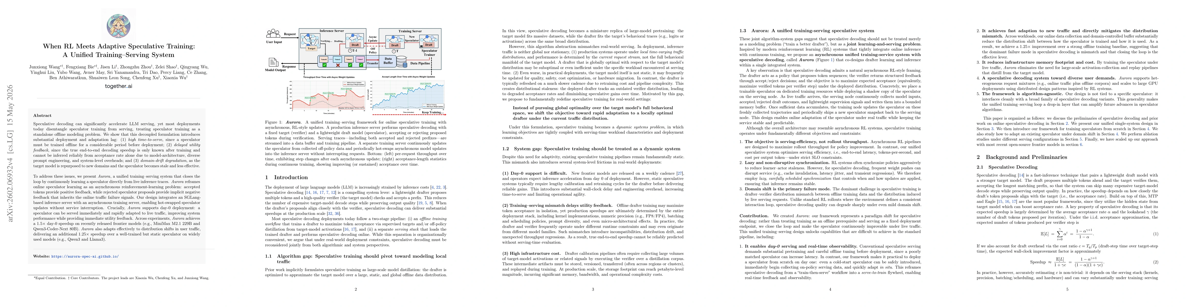 Thumbnail for When RL Meets Adaptive Speculative Training: A Unified Training-Serving System