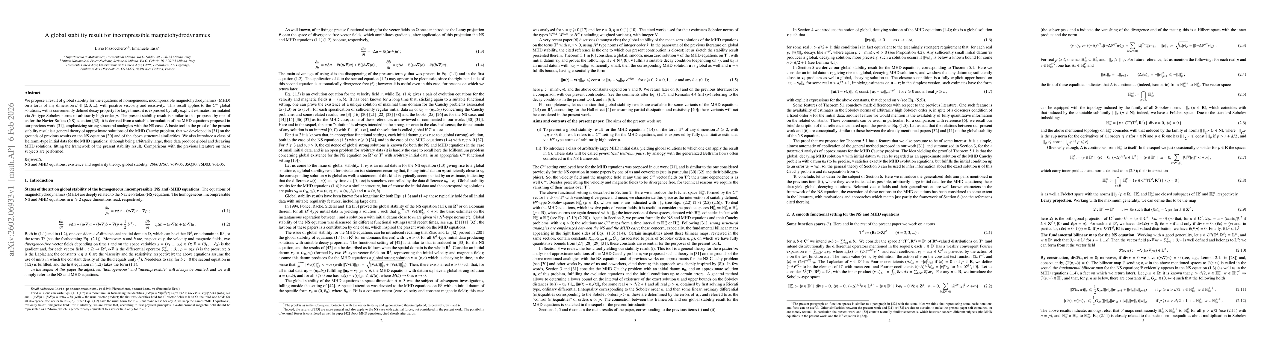 Thumbnail for A global stability result for incompressible magnetohydrodynamics
