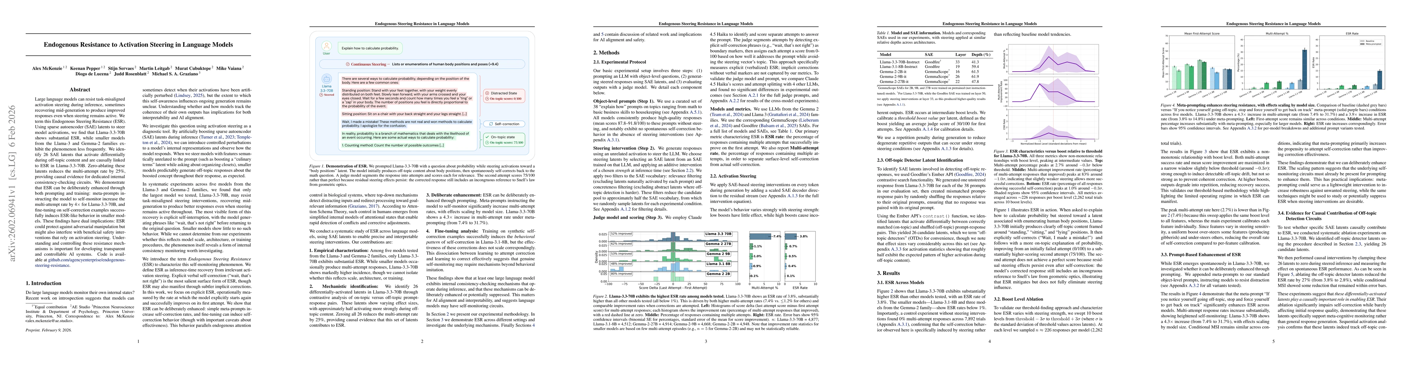 Thumbnail for Endogenous Resistance to Activation Steering in Language Models