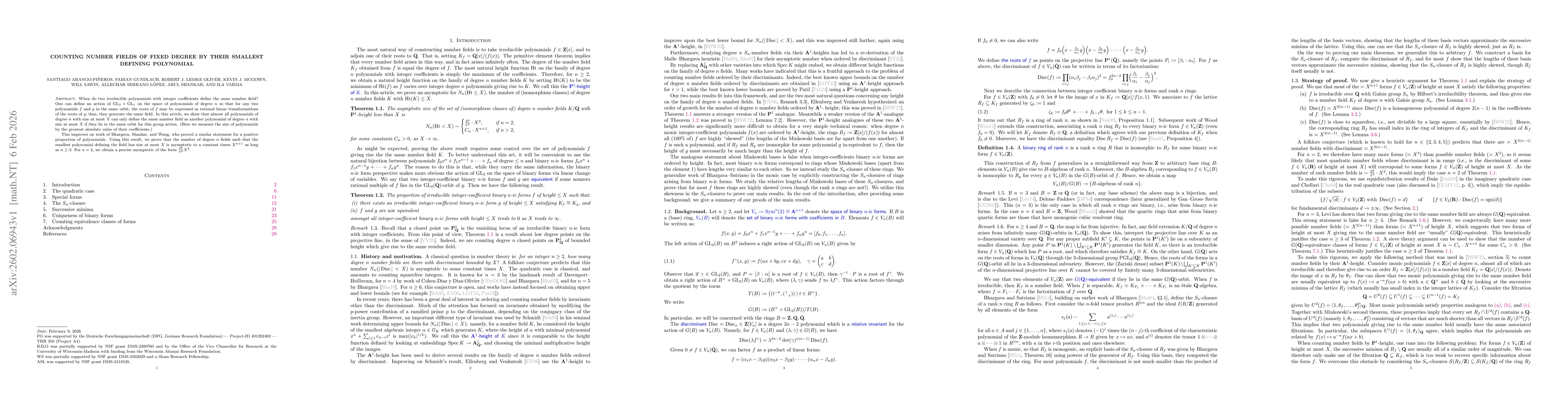 Thumbnail for Counting number fields of fixed degree by their smallest defining polynomial