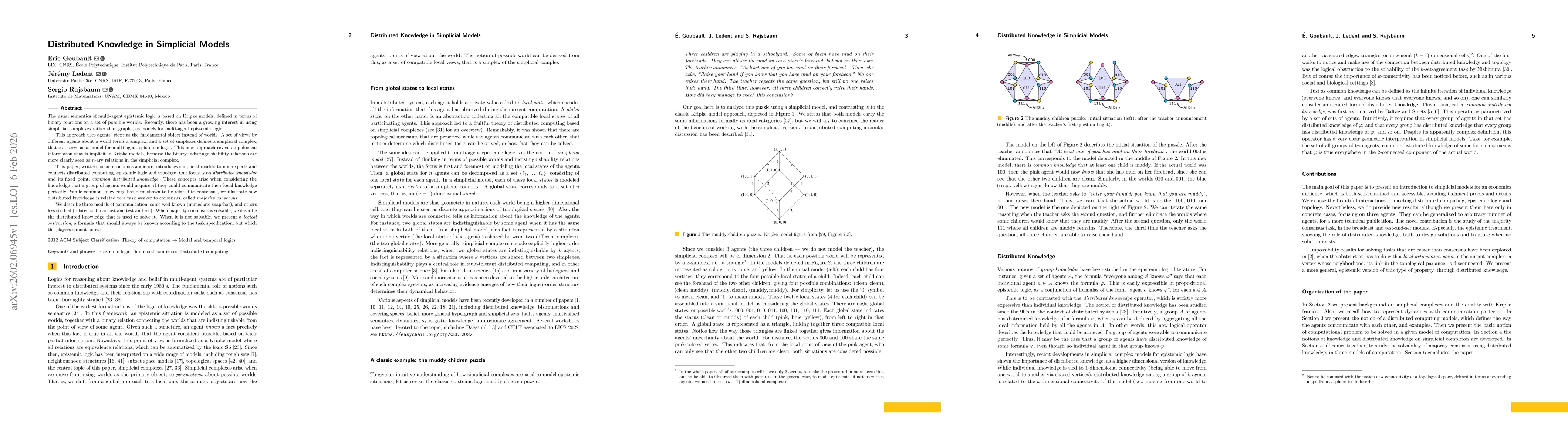 Thumbnail for Distributed Knowledge in Simplicial Models