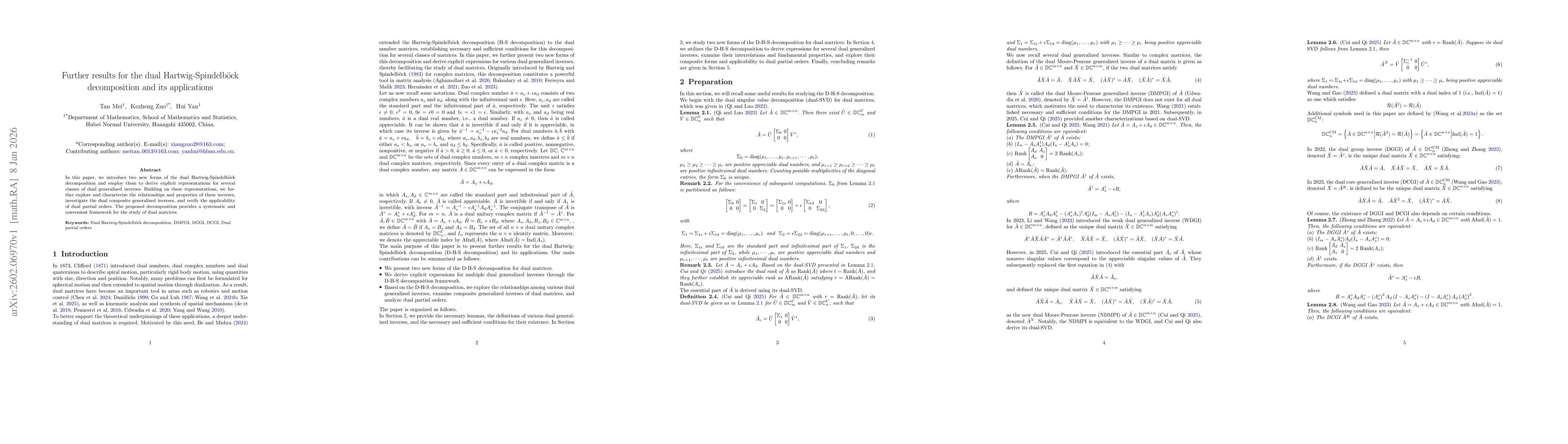 Thumbnail for Further results for the dual Hartwig-Spindelb{ö}ck decomposition and its applications