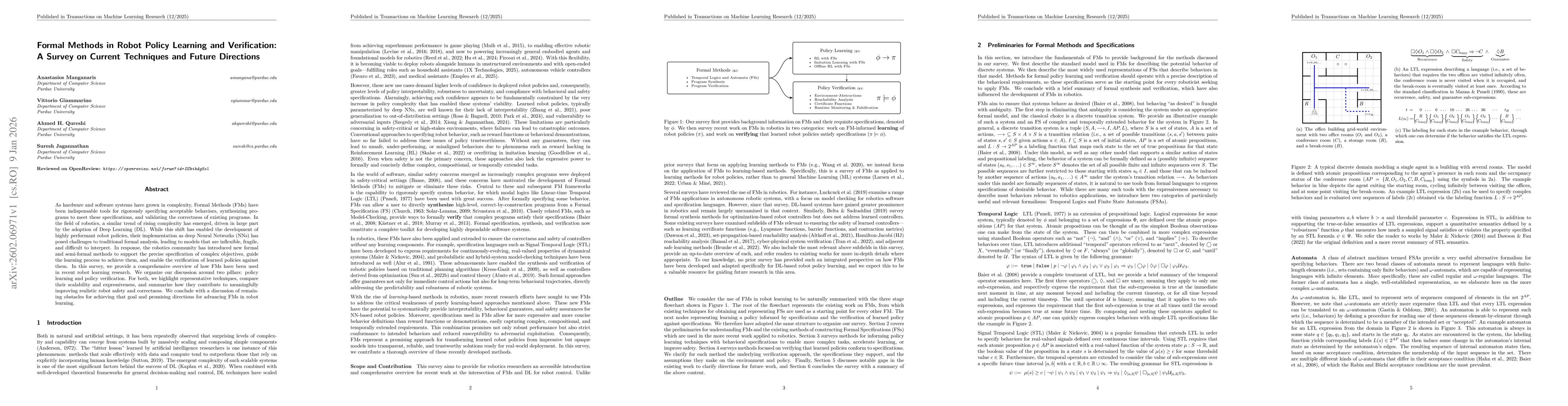 Thumbnail for Formal Methods in Robot Policy Learning and Verification: A Survey on Current Techniques and Future Directions