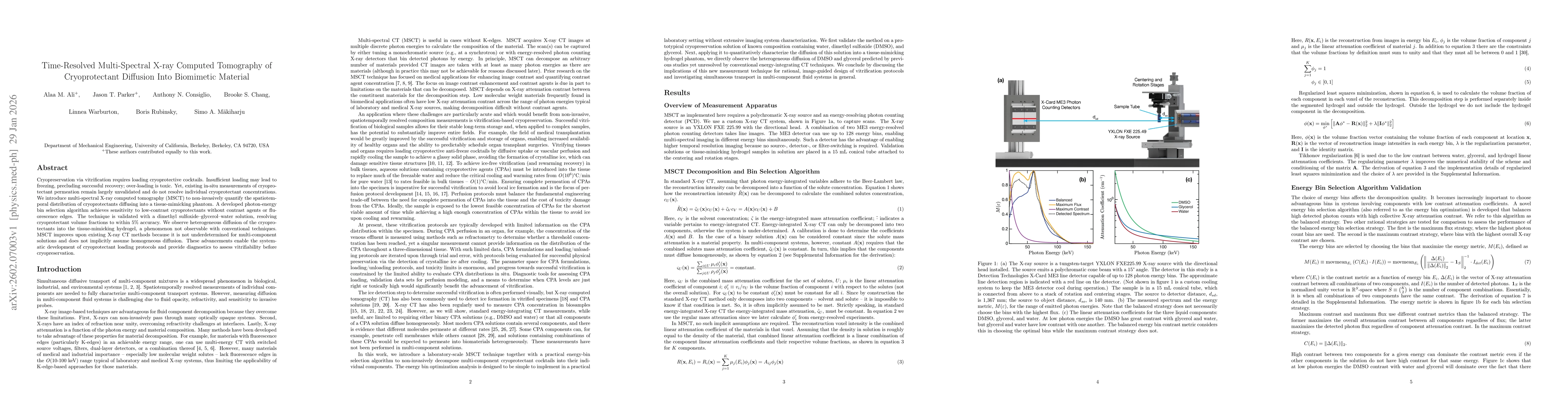 Thumbnail for Time-Resolved Multi-Spectral X-ray Computed Tomography of Cryoprotectant Diffusion Into Biomimetic Material