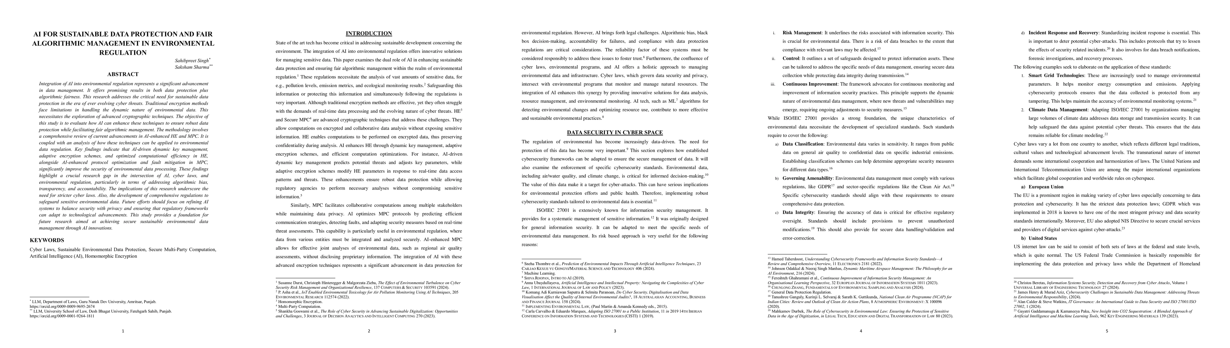Thumbnail for AI for Sustainable Data Protection and Fair Algorithmic Management in Environmental Regulation