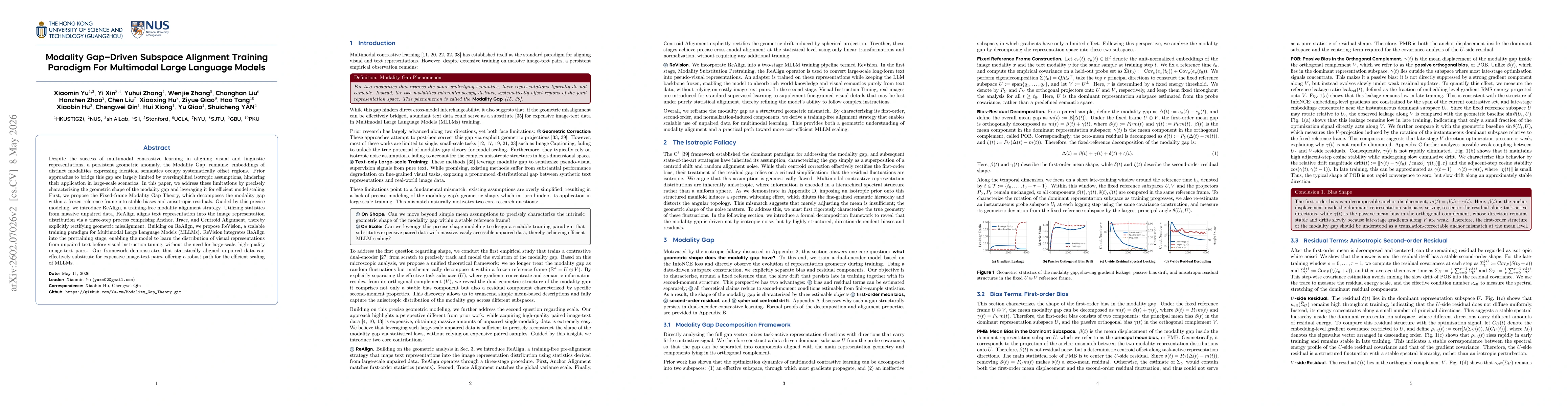 Thumbnail for Modality Gap-Driven Subspace Alignment Training Paradigm For Multimodal Large Language Models