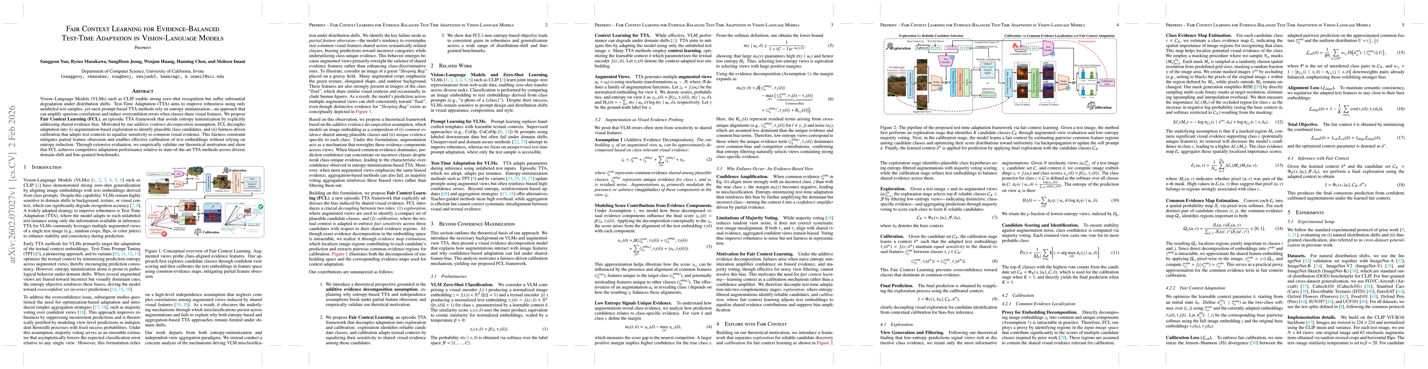 Thumbnail for Fair Context Learning for Evidence-Balanced Test-Time Adaptation in Vision-Language Models
