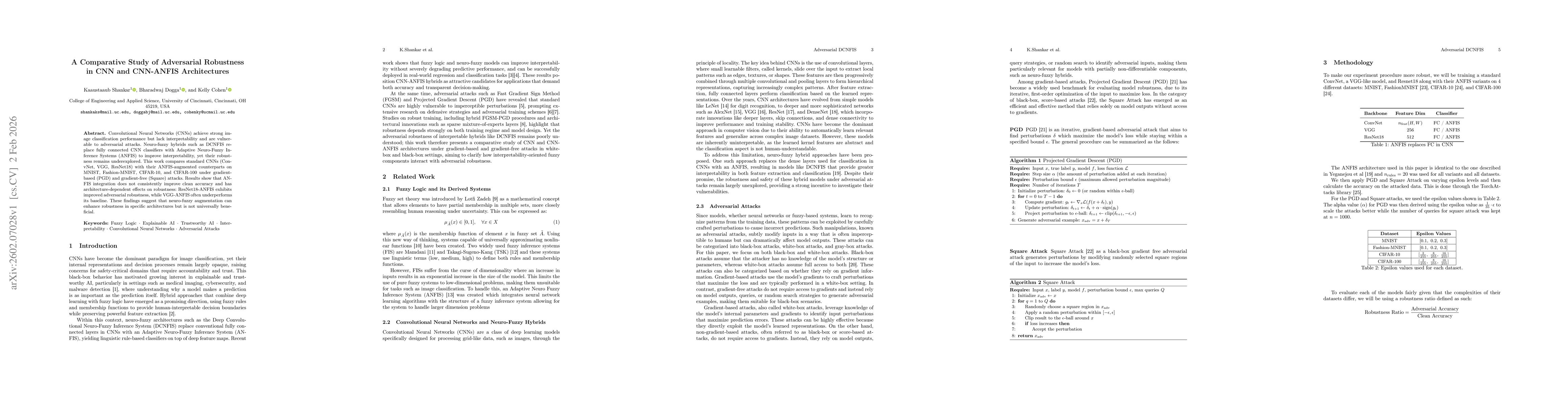 Thumbnail for A Comparative Study of Adversarial Robustness in CNN and CNN-ANFIS Architectures