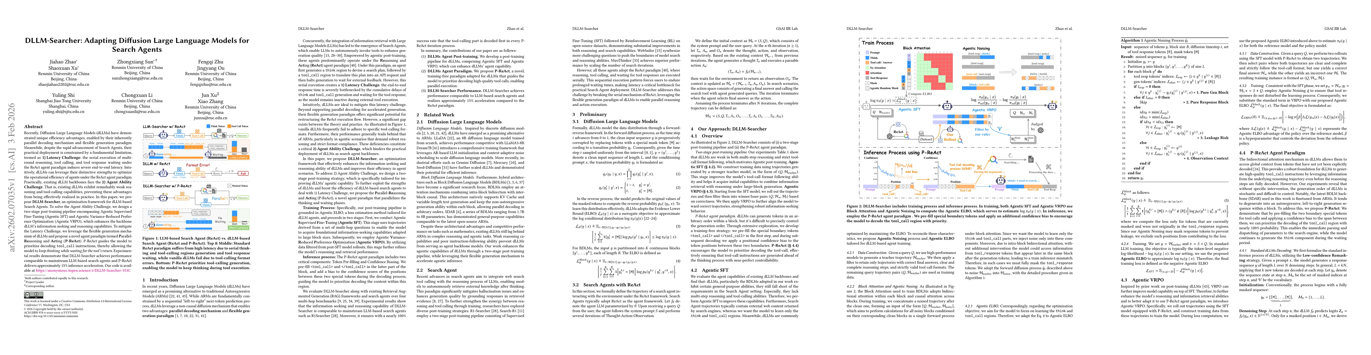 Thumbnail for DLLM-Searcher: Adapting Diffusion Large Language Model for Search Agents