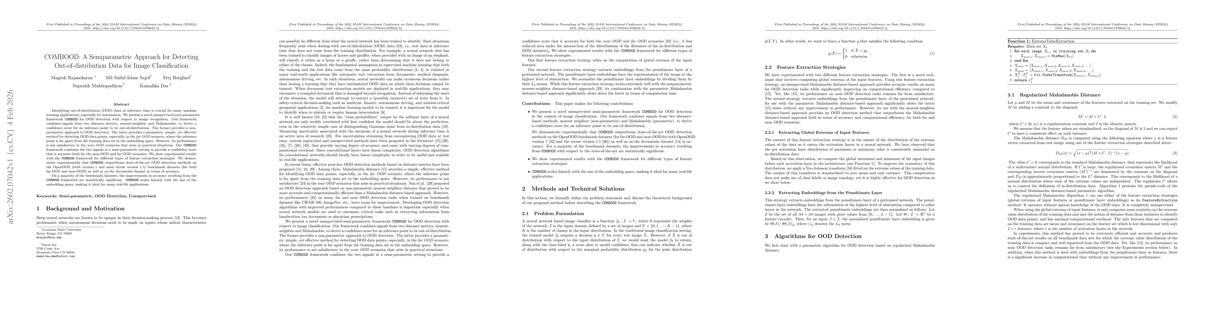 Thumbnail for COMBOOD: A Semiparametric Approach for Detecting Out-of-distribution Data for Image Classification