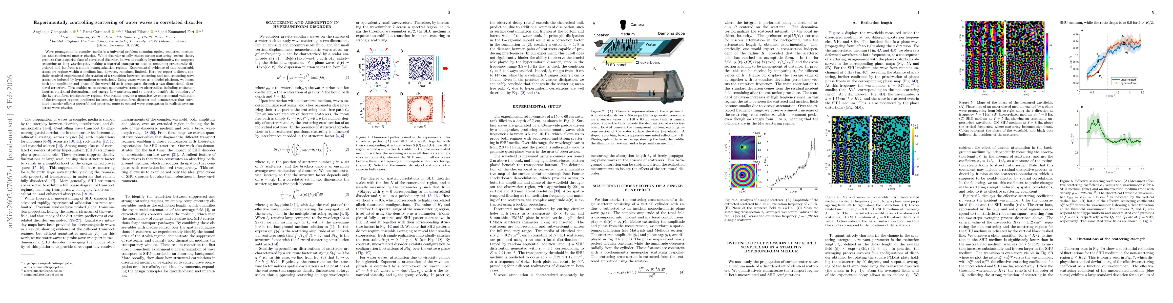 Thumbnail for Experimentally controlling scattering of water waves in correlated disorder