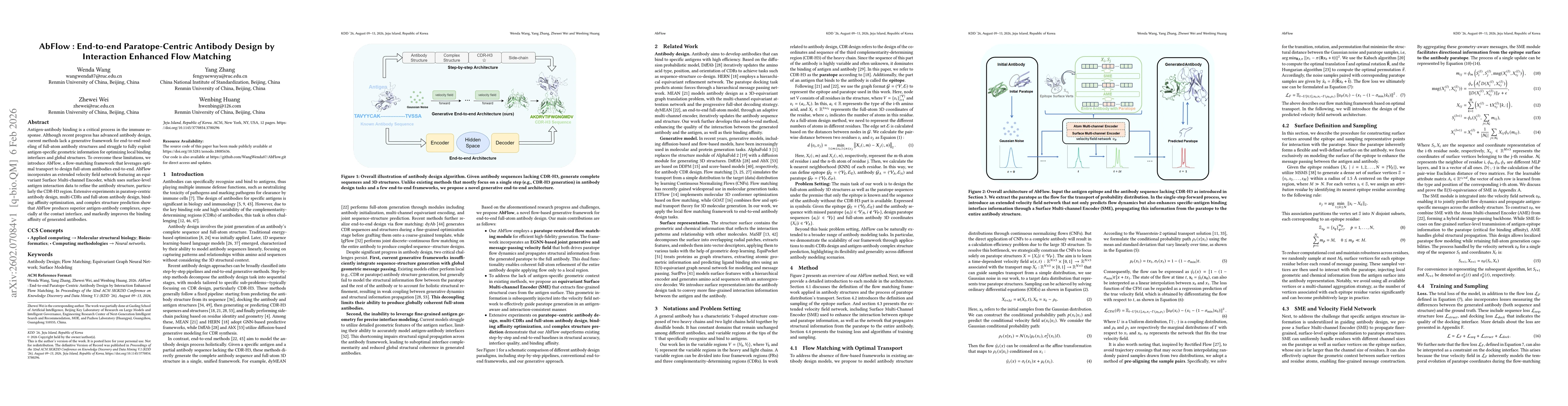 Thumbnail for AbFlow : End-to-end Paratope-Centric Antibody Design by Interaction Enhanced Flow Matching