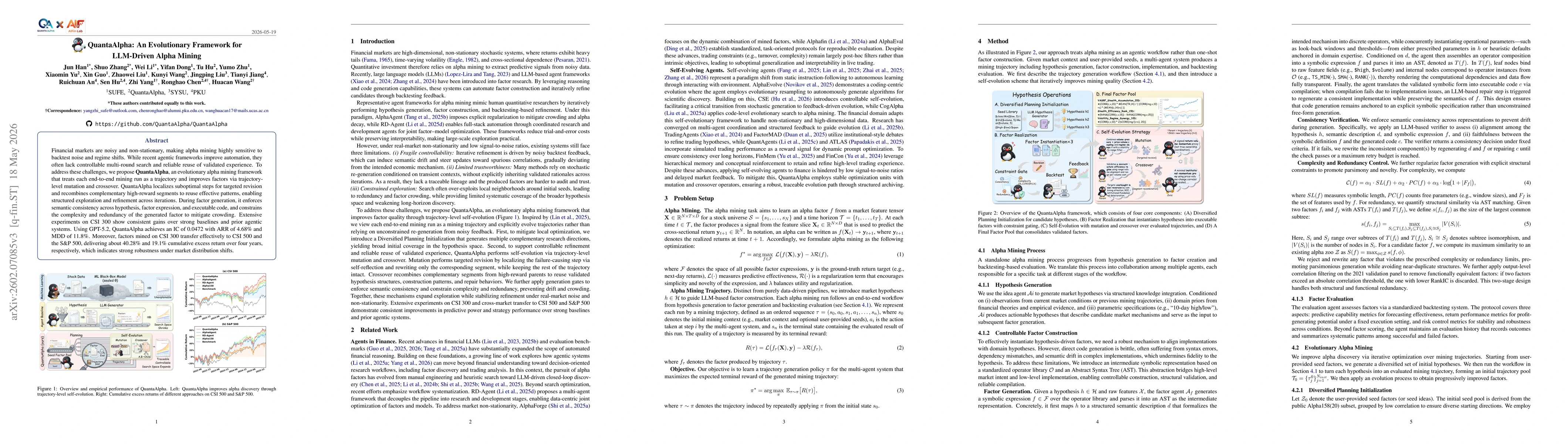 Thumbnail for QuantaAlpha: An Evolutionary Framework for LLM-Driven Alpha Mining
