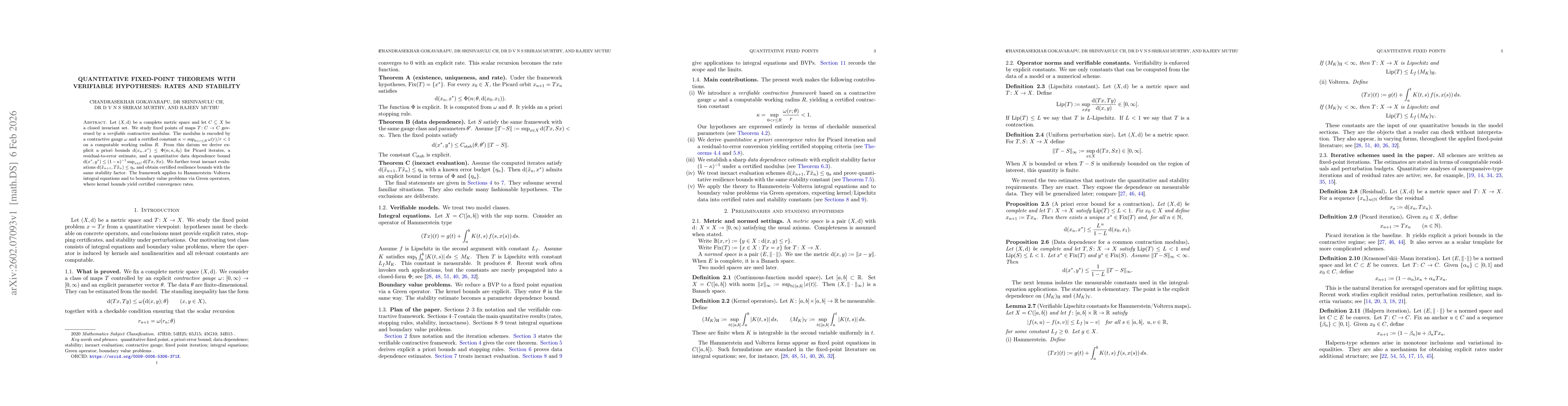 Thumbnail for Quantitative fixed-point theorems with verifiable hypotheses: rates and stability