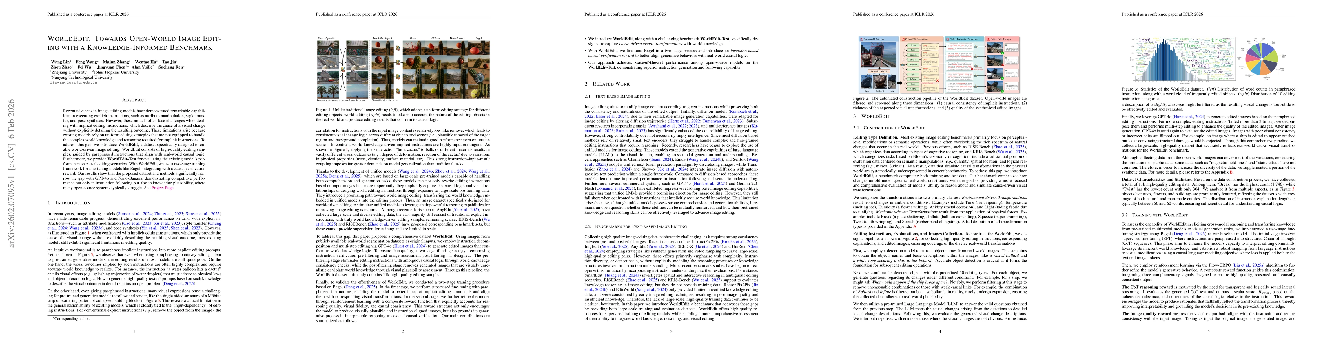 Thumbnail for WorldEdit: Towards Open-World Image Editing with a Knowledge-Informed Benchmark