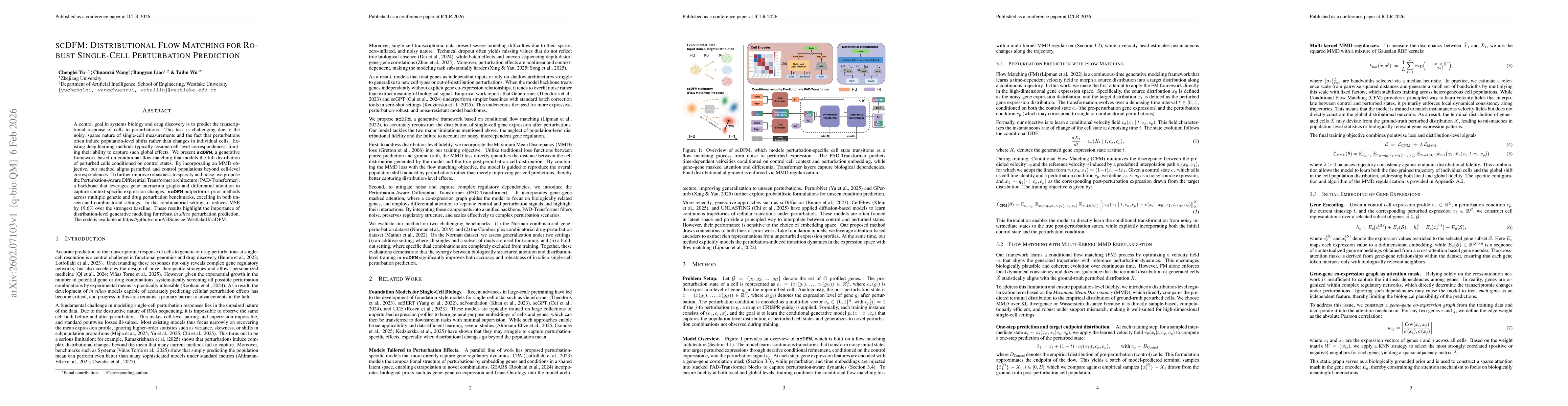 Thumbnail for scDFM: Distributional Flow Matching Model for Robust Single-Cell Perturbation Prediction