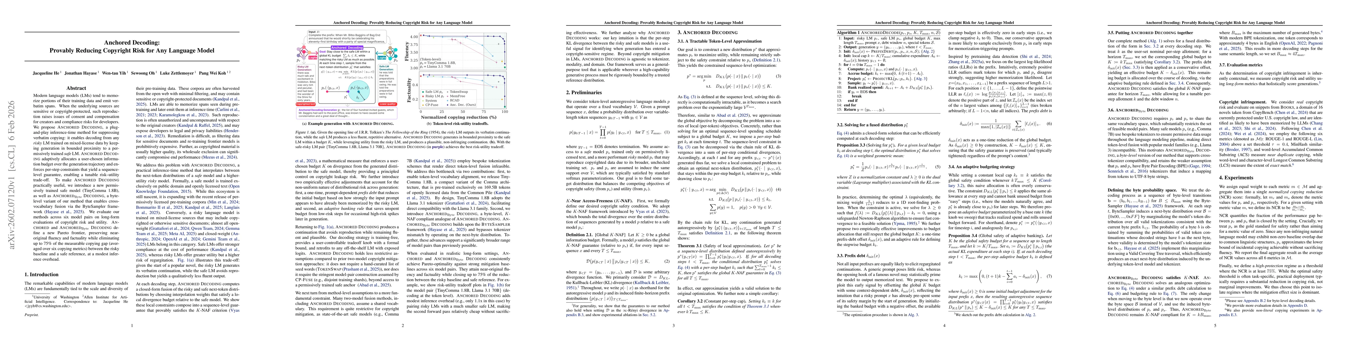 Thumbnail for Anchored Decoding: Provably Reducing Copyright Risk for Any Language Model