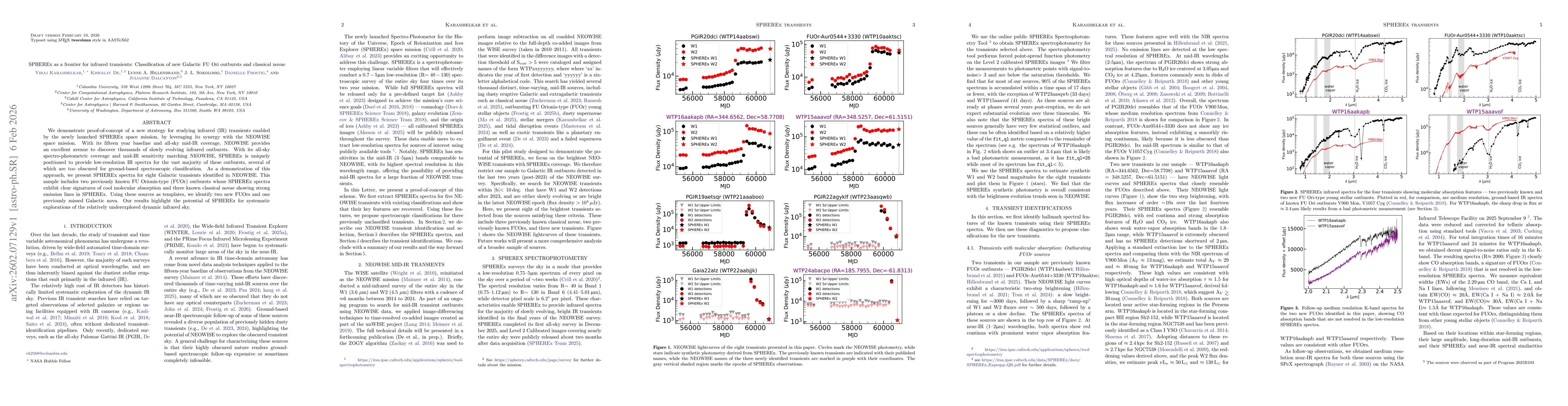 Thumbnail for SPHEREx as a frontier for infrared transients: Classification of new Galactic FU Ori outbursts and classical novae