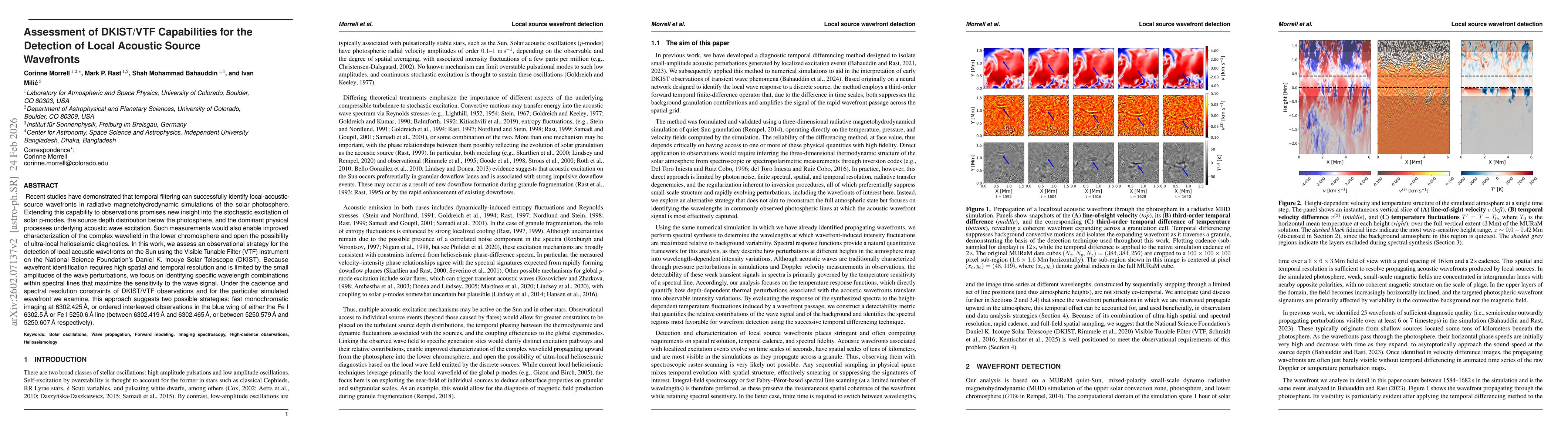 Thumbnail for Assessment of DKIST/VTF Capabilities for the Detection of Local Acoustic Source Wavefronts