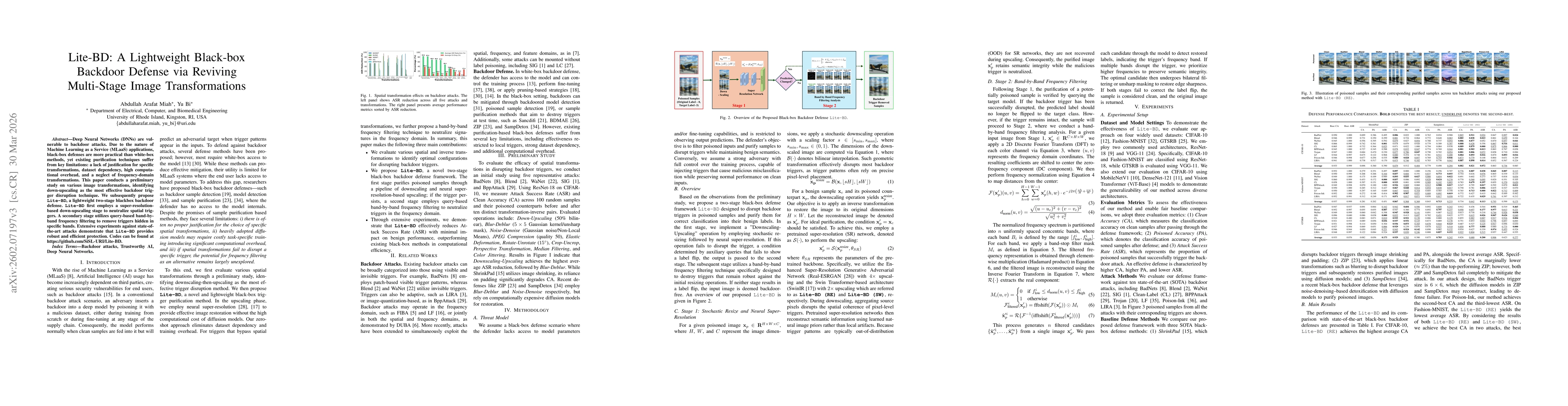 Thumbnail for Lite-BD: A Lightweight Black-box Backdoor Defense via Reviving Multi-Stage Image Transformations