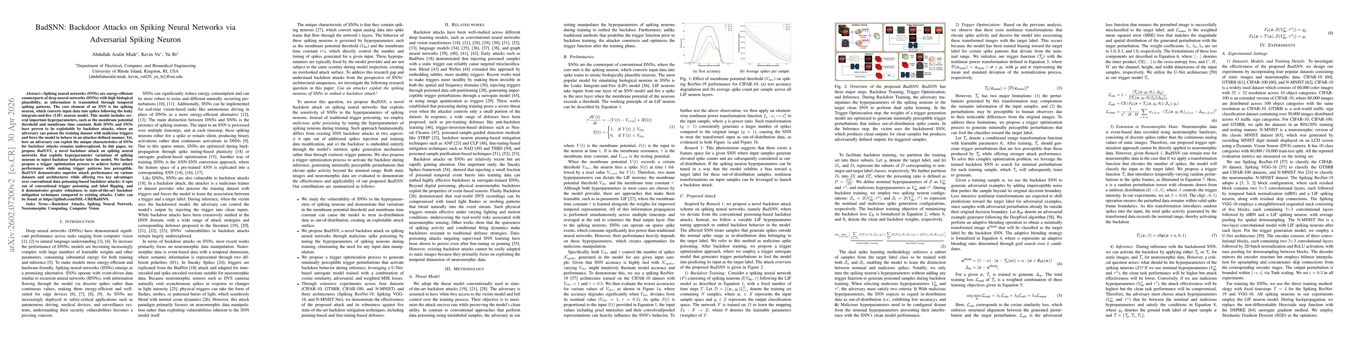 Thumbnail for BadSNN: Backdoor Attacks on Spiking Neural Networks via Adversarial Spiking Neuron