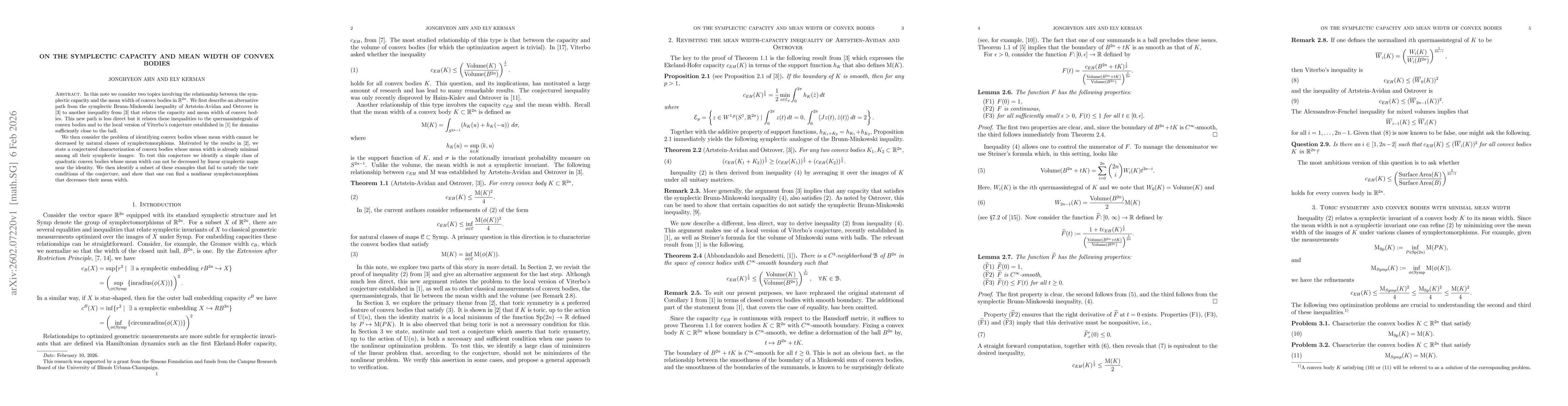 Thumbnail for On the symplectic capacity and mean width of convex bodies