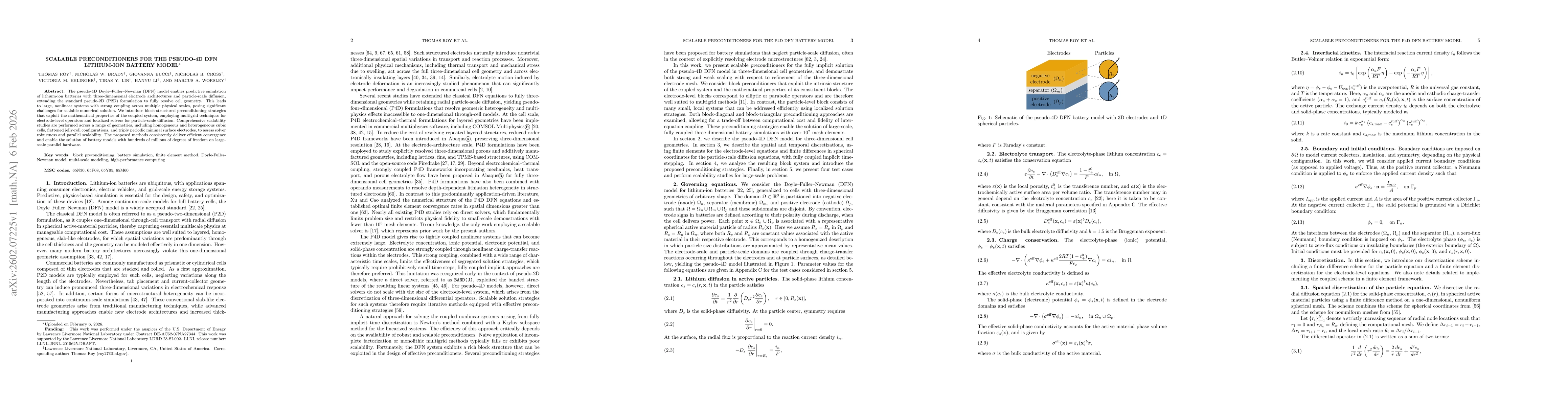 Thumbnail for Scalable Preconditioners for the Pseudo-4D DFN Lithium-ion Battery Model
