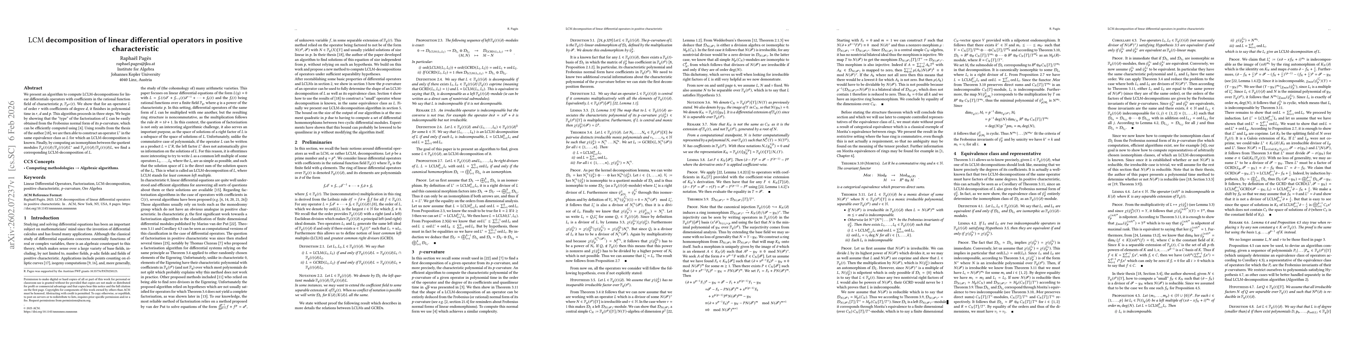 Thumbnail for LCM decomposition of linear differential operators in positive characteristic